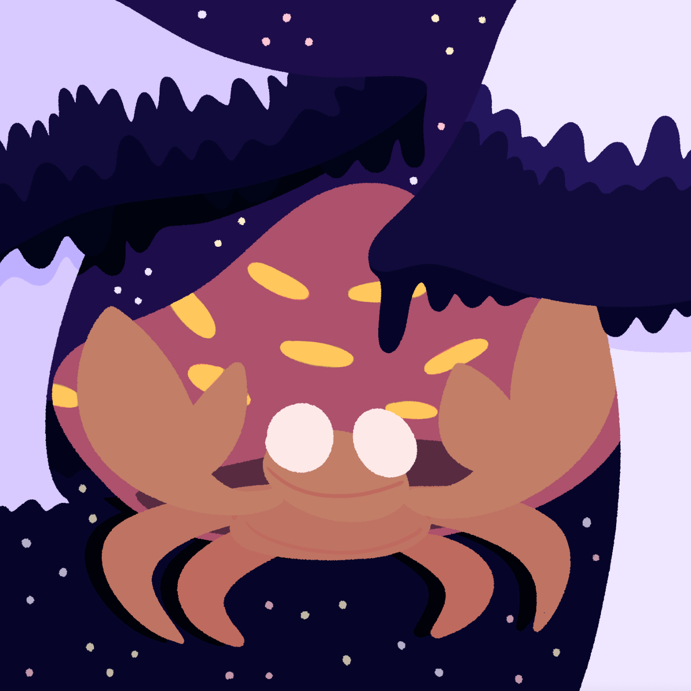 A parasect (pokemon) hiding amongst inkcap mushrooms